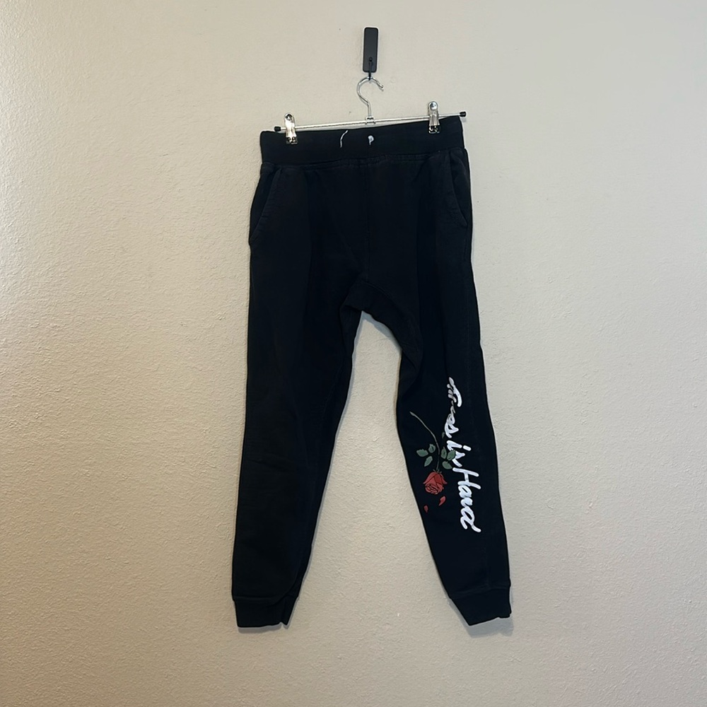 HSTRY By Nas‎ French Terry Sweatpants Times is Hard Rose Size Medium